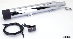 Par de silenciadores ajustables MCJ color negro mate para Harley-Davidson Softail