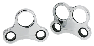 Par de soportes relojes Pro-Max cromados en billet para manillar de motocicleta