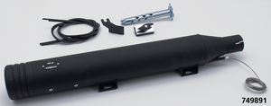 Par de silenciadores ajustables MCJ negro mate para Harley-Davidson Softail