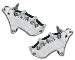 Par de pinzas de freno Harrison color billet para motocicleta