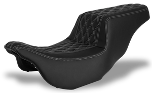 Asiento trasero DNA King Step 2-Up negro para Harley Touring 2008-2023