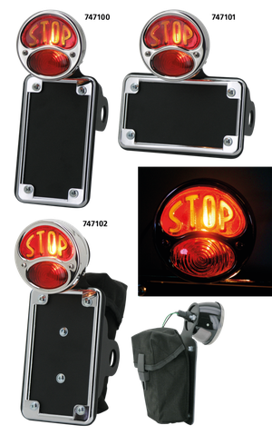 Piloto trasero LED negro No School Choppers para moto custom