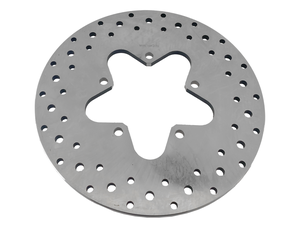 Par de rotores de freno de disco de acero inoxidable pulido con perforaciones