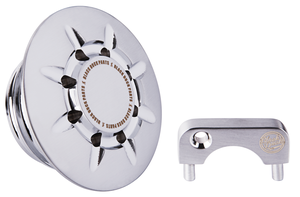 TAPONES DE GASOLINA DE ESTILO ATORNILLADO DE BLACK DUCK PARTS - Cromo satinado, sin ventilación — B-stock
