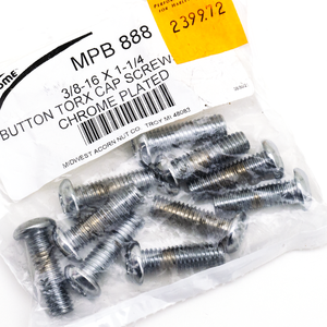Surtido de tornillos Torx de cabeza botón con acabado cromado brillante