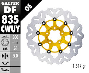 Rotores de freno de disco flotante Galfer Wave para motocicleta