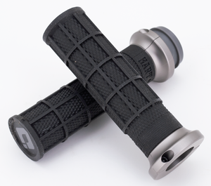 Puños deslizantes ODI Hart-Luck Lock-On con textura Full-Waffle en negro
