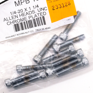 Surtido de tornillos Allen con cabeza hexagonal y acabado cromado brillante