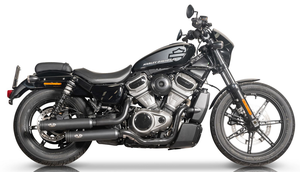 Sistema de escape completo 2 en 1 V-Performance instalado en motocicleta Harley-Davidson Nightster