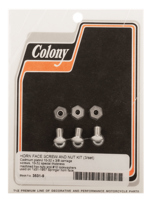 Kit de tornillo y tuerca para carcasa de claxon Harley-Davidson Springer de la marca Colony