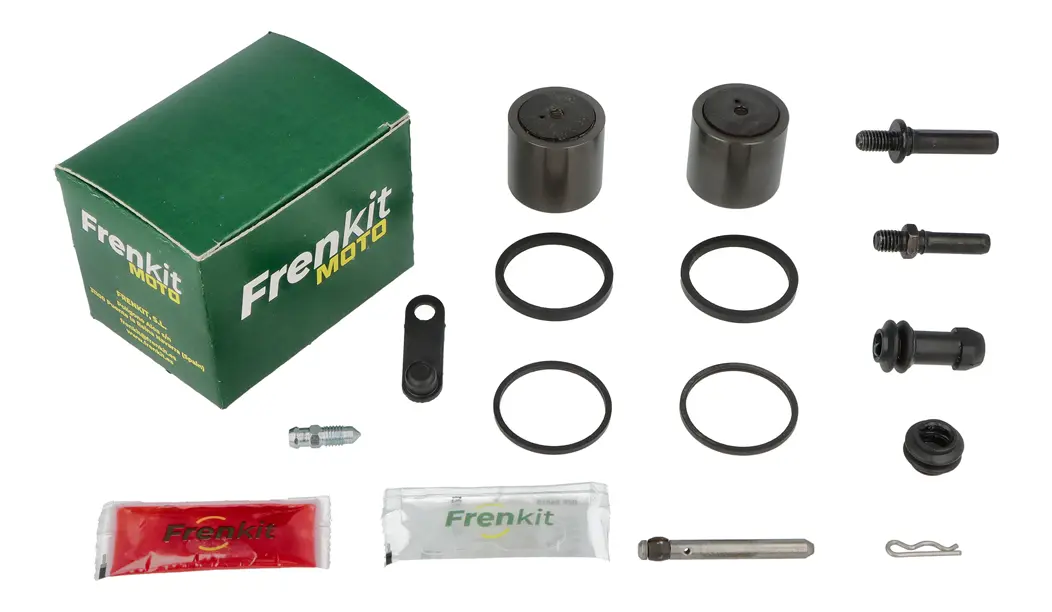 Superkit de reparación de pinza de freno con componentes internos visibles