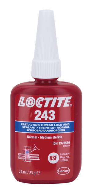 Tubo de adhesivo de roscas Loctite 243 medio fijación color azul