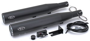Tubos de escape ajustables MCJ color negro para Harley-Davidson Twin Cam Softail