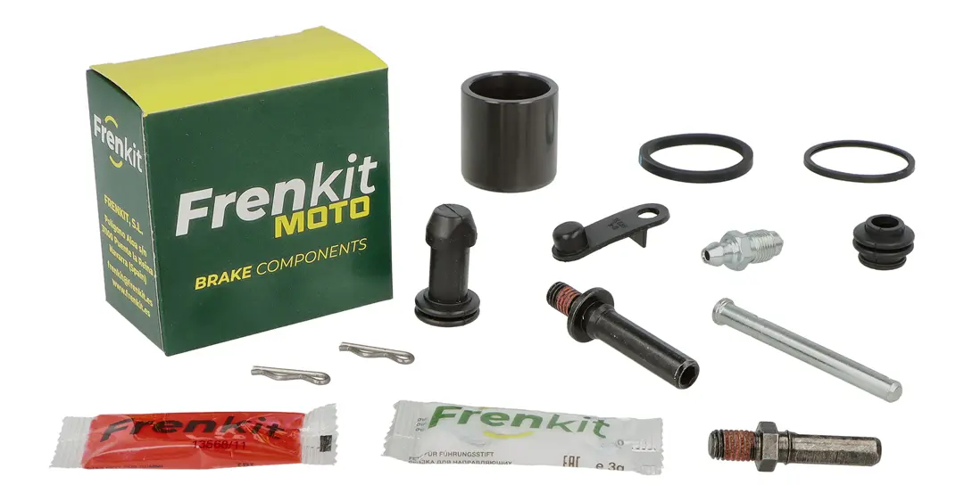 Superkit de reparación de pinza de freno con componentes internos visibles