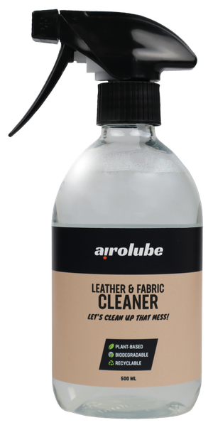 Botellas de limpiador y protector de cuero AiroLube para motocicletas