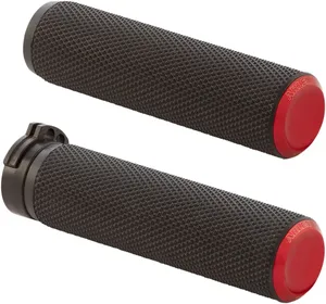 Par de puños con textura acanalada Knurled para manillar de motocicleta
