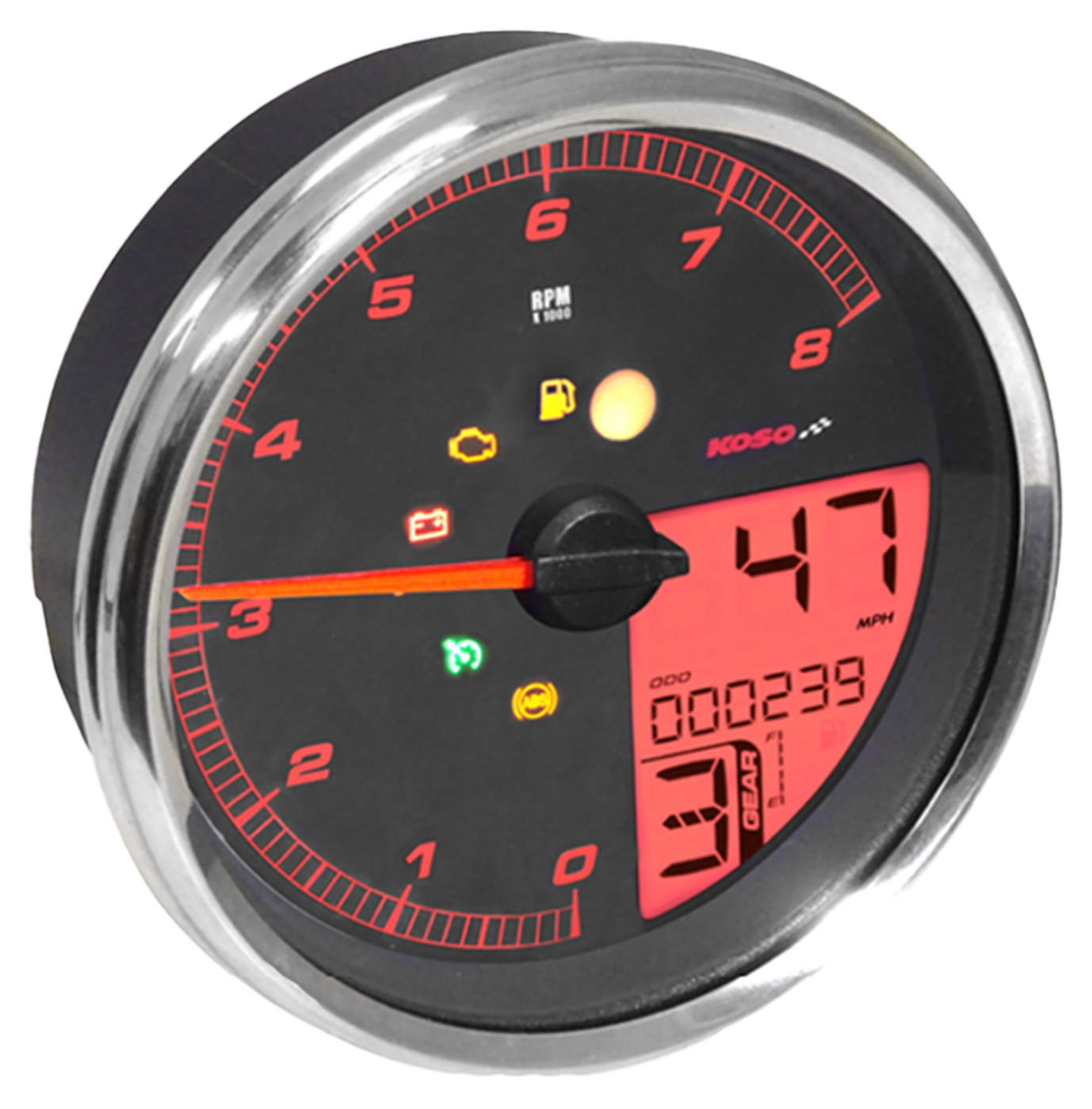 Indicador digital Koso HD-05 estilo Fat Bob para Harley-Davidson Softail y Road King