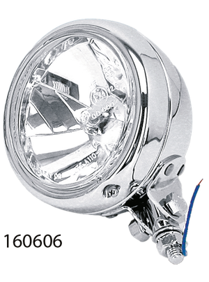 Faro adicional motocicleta con reflector acabado corte diamante negro