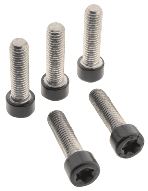 Kit de tornillos de montaje para tija de dirección con acabado negro mate