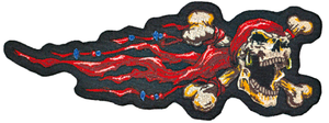 PARCHES BORDADOS LETHAL THREAT - Pirate Skull izquierda 6"x2.5" — B-stock