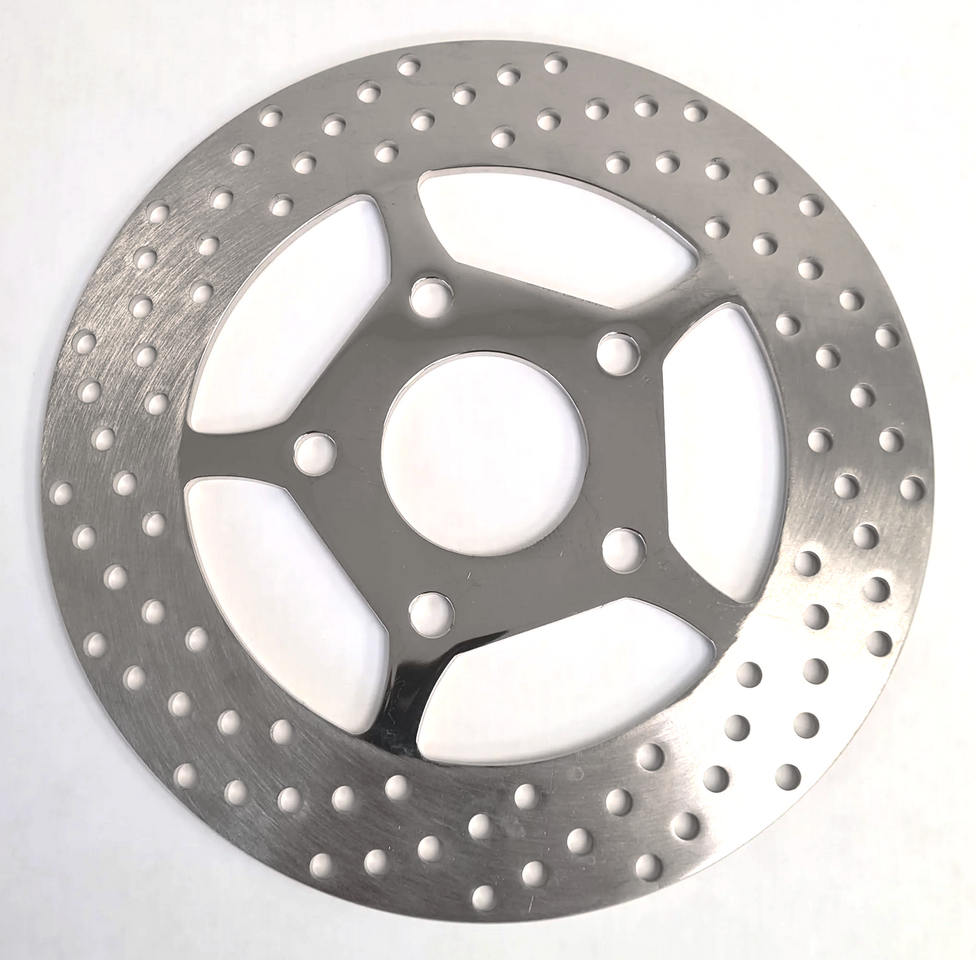 Disco de freno cromado con diseño de cinco palos para motocicleta