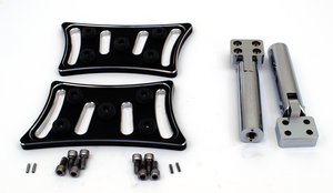 Par de plataformas en aluminio billet negro acabado Slasher para motocicleta