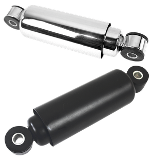 Par de amortiguadores para horquilla estilo Springer último modelo instalados en motocicleta custom