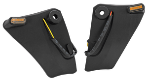 Deflector de viento Dominator negro con intermitentes integrados estilo ST