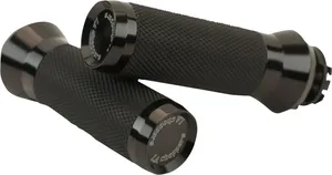 Par de puños negros para manillar de motocicleta Harley-Davidson y custom