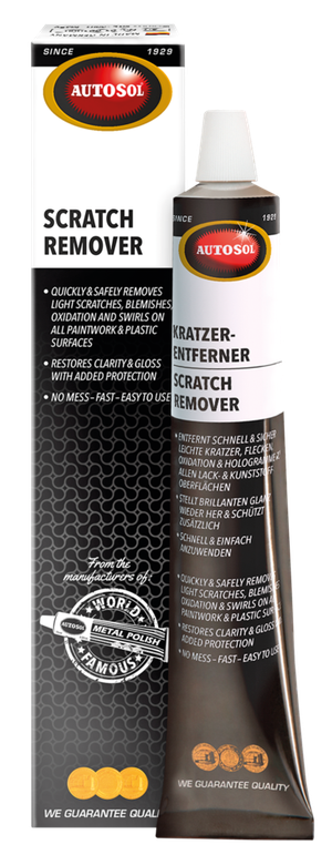 Frasco del kit quita rayas Autosol para motos