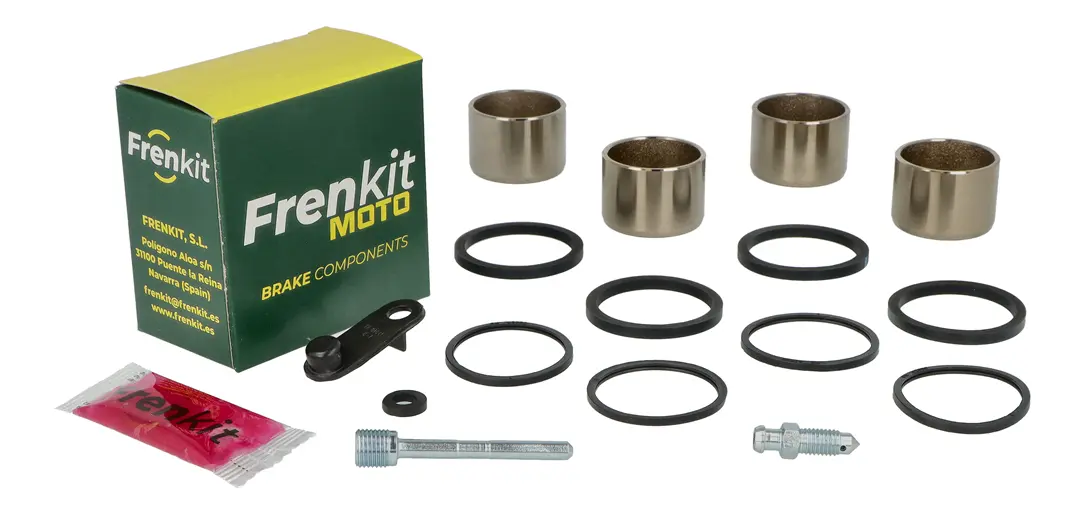Superkit de reparación de pinza de freno con componentes internos visibles
