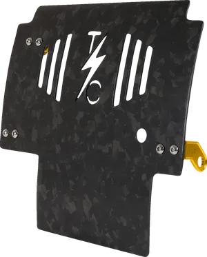 Placa de protección inferior de fibra de carbono forjada vista lateral