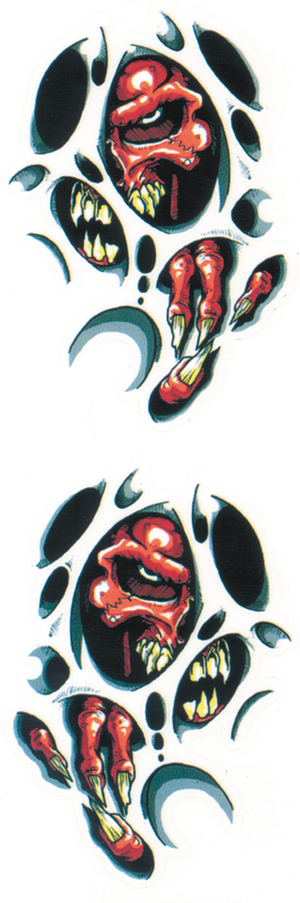 DISEÑOS Y PEGATINAS PARA DEPOSITOS "BIKE TATTOOS" DE LETHAL THREAT - Shred Skulls 3"x4" — B-stock