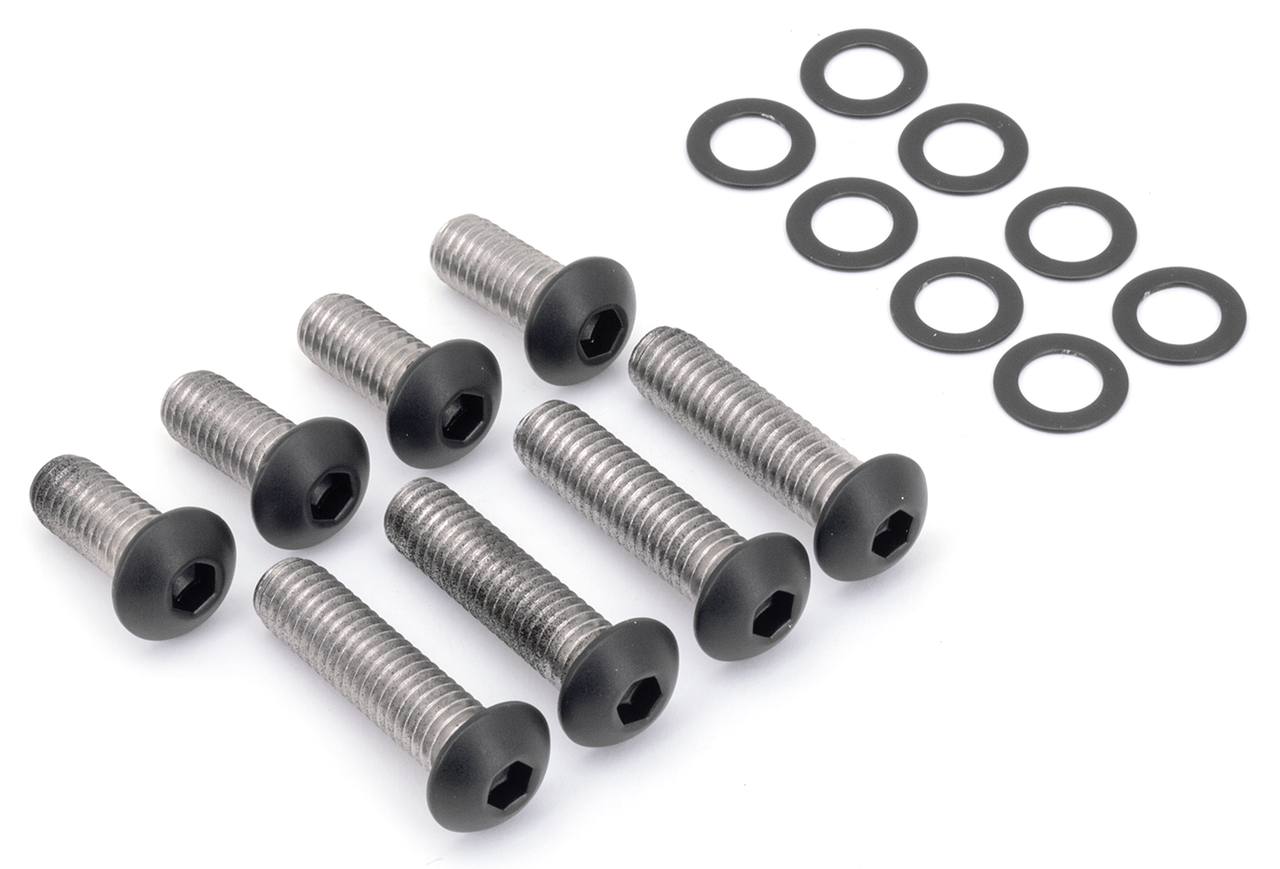 Kit de tornillos para puntal de guardabarros en acero inoxidable negro