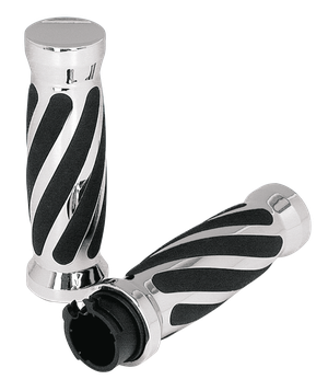 Conjunto de puños con acabado estilo Swirl para manillar de moto