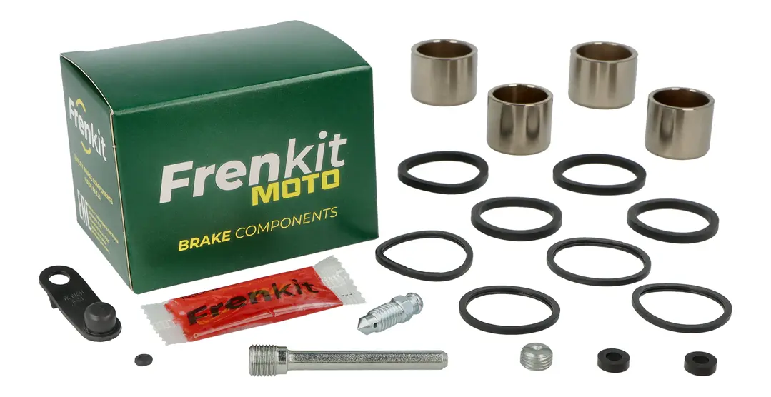 Superkit de reparación de pinza de freno con componentes internos visibles