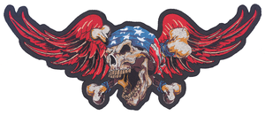 PARCHES BORDADOS LETHAL THREAT - USA Death Skull 12"x5" — B-stock
