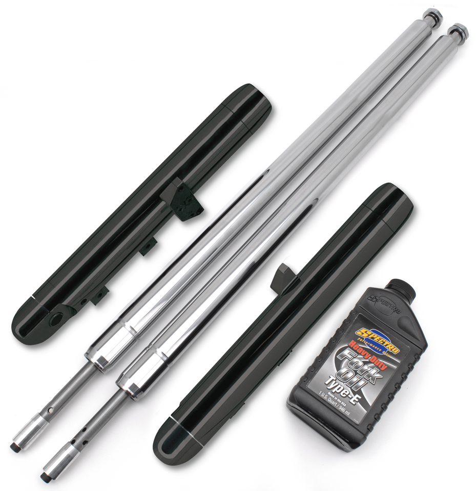 Par de horquillas delanteras Slim Bubba negras para motocicleta Harley-Davidson