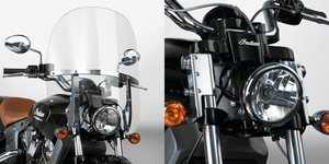 Parabrisas desmontable rápido National Cycle Switchblade 2-Up instalado en motocicleta
