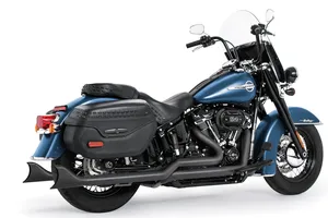 Sistema de escapes Sharktail True Duals con doble salida para motocicleta custom
