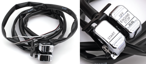Conmutadores ergonómicos instalados en el manillar de una motocicleta Harley-Davidson modelo 1996-2013