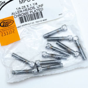 Surtido de tornillos Allen con acabado cromado brillante para motocicletas