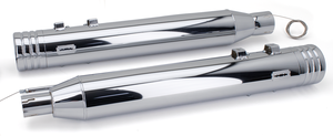 Tubos de escape ajustables MCJ instalados en motocicleta Harley Touring