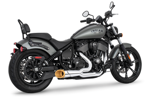Escape doble Slash Cut negro para Indian con motor PowerPlus o Thunderstroke
