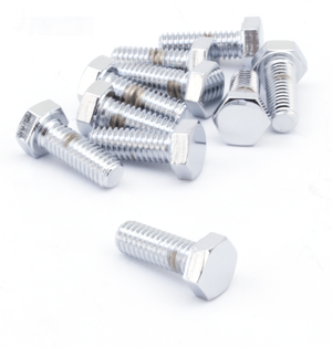 Surtido de tornillos Allen con cabeza hexagonal e acabado cromado brillante