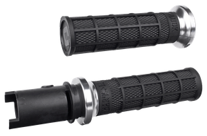 Puños deslizantes ODI Hart-Luck Lock-On con textura Full-Waffle en negro