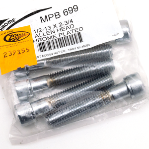 Surtido de tornillos Allen con rosca 1/2" UNC y acabado cromado
