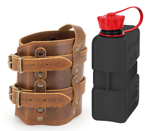Soportes para botellas de combustible Texas Leather instalados en depósito