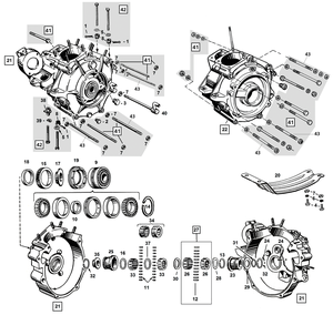 Conjunto de recambios para la parte baja del motor Big Twin Harley-Davidson años 1936-1999