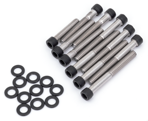 Kit de tornillos de acero inoxidable negro para tapa de levas de motor Sportster